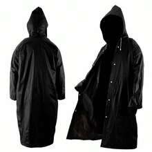 Heavy Duty Raincoat Reinforced PVC Lined With Hood Protection Comfort - màu đen - Xem 7