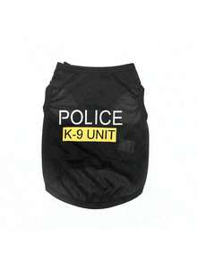 BVEOYPET 1Pc Police Suit Cosplay Dog Clothes Czarna elastyczna kamizelka Puppy T-shirt Coat Akcesoria Odzież Kostiumy Ubrania Dla Zwierząt Dla Psów Kotów