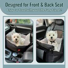 Small Dog Car Seat For Small Dogs, Waterproof Car Seat For Dogs With Clip-On Leash, Washable Dog Booster Seat Travel Bed With Adjustable Straps, Soft Pet Car Seat For Small Pets Up To 25lbs