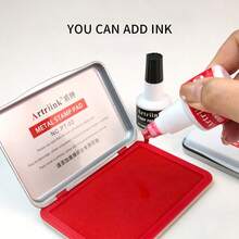 1pc Square Metal Ink Pad, Portable And Easy To Use, Quick-Drying Ink, Suitable For Stamps And Seals, Ideal For Teachers, Accountants, Financial Personnel, Stamping, Fingerprint Collection, School Supplies And Office Supplies. - Multicolor - View 4