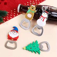 2pcs Christmas Party Bottle Opener, Cute Santa Claus, Christmas Tree, Snowman Design, Essential Gift For Family And Holiday Gatherings, Christmas Party Supplies, Family Dinner