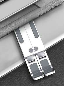 1pc White Foldable Portable Laptop, Tablet & Phone Stand With Adjustable Height & Cooling Function