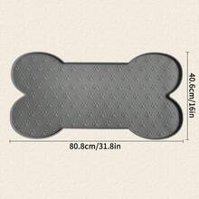 1PC Bone Shape Non-Slip Silicone Pet Placemat, Raised Edge Pet Feeding Tray For Food And Water, Anti-Spill Feed Mat For Small Medium Dogs And Cats, Easy Clean Purable Bowl Mat