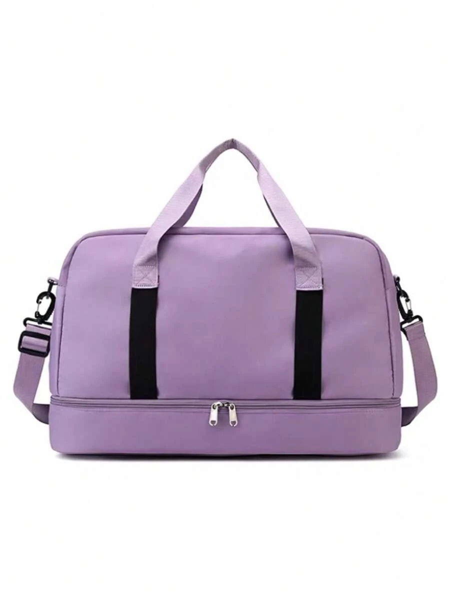 Baila Morena Sports Trunk Bag Nylon Water Resistant Large Capacity Hand Bag Shoulder Bag Adjustable Crossbody Strap Sneaker Bag Waterproof Pocket - 淡紫色 - 查看 1