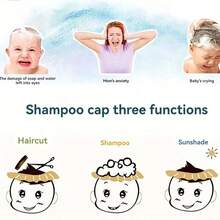 1pc Kids Cartoon Shower Cap, Waterproof Shampoo Cap, Soft EVA Material Ear Protection Adjustable Baby Shower Cap, Waterproof Shower Cap, Portable Shower Cap - Multicolor - View 4