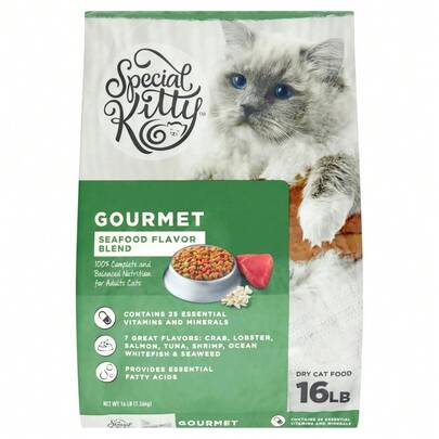 Special Kitty Gourmet Formula Seafood Blend Flavor Dry Cat Food, 16 Lb Bag