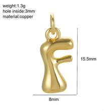 1 pieza Colgante con inicial de cobre, colgante de letra de globo DIY para hacer joyas, accesorio de colgante de letra elegante, adecuado para combinar a diario, gran regalo para el Día de Acción de Gracias, Navidad
