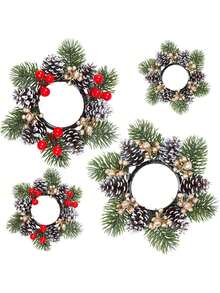 1 pièce Guirlande de décoration de Noël artificielle, Bougeoirs de couronne de Noël, Pommes de pin, Glands, Couronnes de feuilles de pin, Décorations de table, Décorations de chambre, Décorations de Noël, Décorations de fête, Fête de Noël, Fête du Nouvel An Décorations de Noël Décorations de Noël pour la maison Cadeaux de Noël Décoration de chambre Décorations de Noël Décorations de chambre à coucher Cadeaux de bas de Noël Cadeaux pour femmes - Multicolore - Voir 3