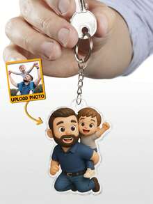 Custom 2D Figure Style Art , Render 2D Figure Based On Uploaded Photos, Gift Personalized Keychain Gift For Family,Friends,Birthday Gift,Trinkets - As Shown2 - View 17
