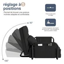 Rosahqnda Sofá de suelo plegable, sofá cama 2 en 1 con función de dormir y respaldo ajustable en 5 niveles, sofá de invitados, sofá de salón, sofá cama tapizado para sala de estar, dormitorio, salón, balcón - Negro - Ver 9