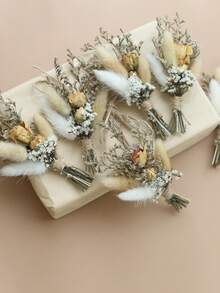 12 Pcs Mini Dried Flower Bouquet, Fall Decor Homeand And Room Decor , Bridesmaid Proposal Flower Girl Gift Box,Boho Wedding Table Centerpieces,Small Dry Pampas Grass For Vase Decor, Tiny Dried Flowers For Birthday Cake Decor