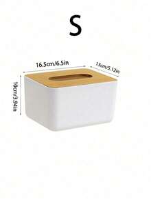 1pc Plastic Desktop Tissue Box, Living Room Coffee Table Tissue Storage Box, Wooden Bathroom Toilet Paper Holder, Bathroom Tissue Storage Box