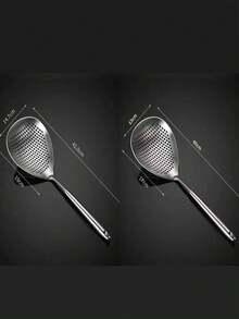 Stainless Steel Strainer + Large Frying Scoop, 2-In-1 Pasta Strainer And Frying Scoop, Kitchen Accessories, Essential Kitchen Tool Gift, Space-Saving Kitchen Storage, Christmas Kitchen Gift - Silver - View 16