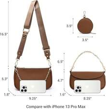 Multi Pochette Crossbody Bags For Women PU Leather Shoulder Handbag 3pcs Set-2025 - 棕色 - 查看 7