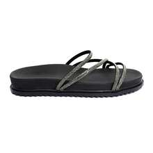 Women's  Flat Sandal Comfortable, Lightweight And Modern Everyday With Shiny Straps - màu đen - Xem 4