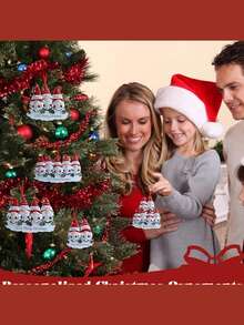 1 pieza Adorno de elfo de Navidad personalizable con apellido, diseño de pareja adorable, recuerdo festivo único, ideal para decoración del árbol de Navidad, regalo para el hogar, creando un ambiente festivo, coleccionable, adorable, de alta calidad - Multicolor - Ver 7