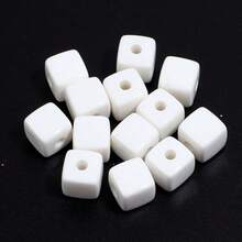 10 قطعة/عبوة خرز مربع ذو ثقب مستقيم ملون بألوان أكريليك صلبة للأساور والقلائد وسلاسل الهاتف والاكسسوارات الشعرية وصنع المجوهرات DIY - خرز مربع بلون سادة - مشاهدة 18