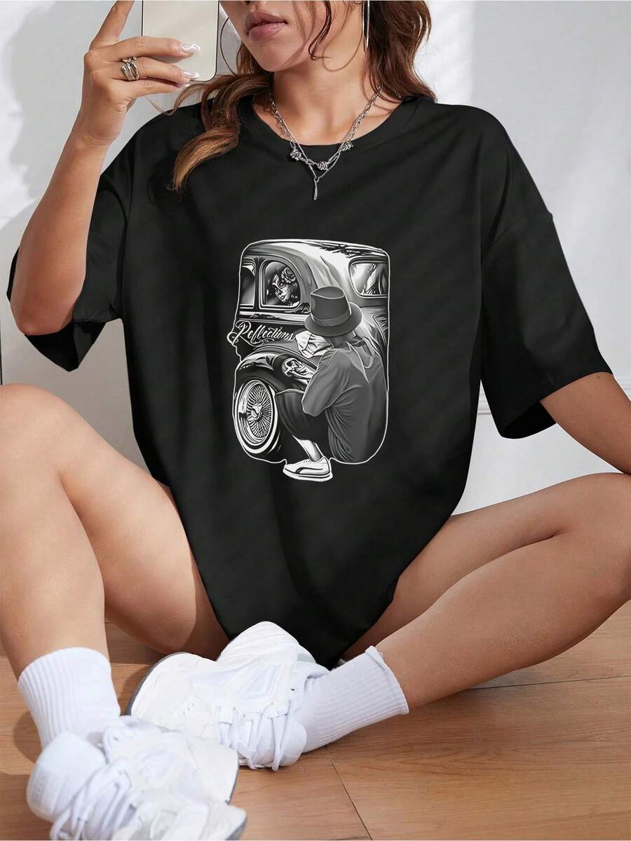 Gonzales Men's Reflections Lowrider Skull DGA Art T Shirtmbre_480_t1 - 黑色 - 查看 1