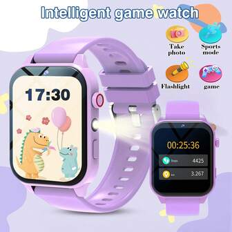 Kids Smart Game Watch With Camera,Photo Album, 18 Built-In Games, Calculator, Calendar, LED Lights,Perfect Holiday Gift For Children!
