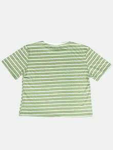 K&K FASHION Basic Striped T-Shirt Blouse - Verde Oliva - Ver 6