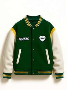 Unisex Baseball Jacket, Embroidered, Loose Fit, Versatile, Suitable For Spring, Autumn, Winter, Couples, Grunge