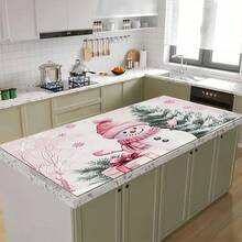 1pc Christmas Snowman Print Kitchen Counter Dish Drying Mat, Super Absorbent, Hides Stains, Dish Drying Pad With Rubber Backing, Multipurpose Mat For Coffee Machines, Kitchen Counters, Dish Racks - HL  251 - View 5