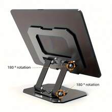 Maerknon Tablet Stand Holder 360 Swivel Base Tablet Stand Mobile Phone Holder Stand Adjustable Aluminum Alloy Desktop Slouchy Bracket Foldable Compatible With Iphone IPad Laptop