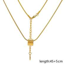 时尚简约不锈钢镀18K金串珠项链，女士不锈钢饰品，女士项链，不锈钢项链，女士魅力项链，适合女士日常佩戴 - 金黃色 - 查看 6