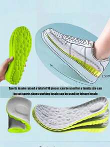 1Pair Ultra-Comfort Memory Foam Insoles For Men And Women - Anti-Odor, Sweat-Absorbing, Massage, And Arch Support For Running, Sports, And Daily Wear - Breathable, Ergonomic, And Anti-Fatigue Foot Care Solution - Grey - View 6
