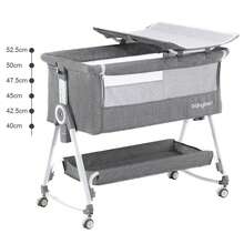 3 In 1 Beside Bassinet, Bedside Bassinet, Bedside Sleeper With Wheels, Adjustable Portable Bedside Crib, Bassinet Bedside Sleeper, Movable Bedside Bassinet For Baby,Grey - Grey - View 5