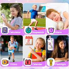 Juguete de teléfono inteligente para niños, regalo de Navidad y cumpleaños para niñas de 6 a 12 años, juguete de teléfono con pantalla táctil, cámara dual, juegos, reproductor de música, mejor opción para regalos de Navidad - Multicolor - Ver 9