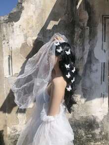 6 Stück Weiße Spitzen Schmetterling Haarclips für Frauen, modisch und vielseitig, eleganter minimalistischer Stil Haarspangen für Alltag, Outdoor, Lässig, Partys, Arbeit, Urlaub, Gesichtswäsche oder Make-up, Accessoire für Outfit und Kleidung, Haarklammern, Haarspangen, Schulsachen, College, Haarspangen