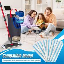 4-Pack Replacement Mop Pads For O-Cedar H2pro Flat Mop System &  | O'Cedar H2 Pro Microfiber Mop Heads Replacements | Washable Reusable Refills |  On Wood, Tile, Vinyl Floors - 6 件裝 - 查看 2