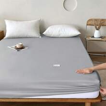 Solid Color Simple Fitted Sheet, Versatile For All Seasons