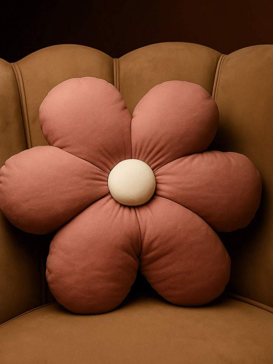 Daisy Plush Flower Cushion Sofa Decoration Living Room Baby Bedroom - 乾枯玫瑰色 - 查看 1
