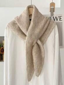 قطعة واحدة وشاح/شال مثلث من خليط الصوف المحبوك دافئ وعملي للنساء، مناسب للمواعيد والتسوق والخروجات اليومية