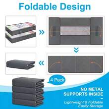 4x Underbed Bag Underbed Chest Of Drawers, Underbed Storage Bag 100x50x18cm - Xám - Xem 8