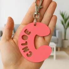 2 piezas Llavero personalizado con letra | Etiqueta de equipaje | Etiqueta de mochila Llavero con letra de burbuja de acrílico personalizado y colorido - Llavero personalizado - Regalo para niños y adultos - Etiqueta de equipaje - Regalo de Navidad - Bolsa de obsequio de fiesta, Etiqueta de nombre de mochila de acrílico DIY - Multicolor - Ver 5