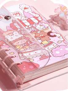 Cute Handbook + Chocolate Cookie Notepad, Girls' Beginner Handbook Loose-Leaf Notebook, Student Cute Simulation Chocolate Cookie Notepad, A Total Of 104 Handbook Material Loose-Leaf Notebook, Cute Portable Handbook Loose-Leaf Coil Notebook, Detachable Portable Coil Notebook