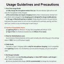 HITOZON Professional Wireless Lavalier Microphone Compatible With Iphone/Android Phones,Cordless Omnidirectional Condenser Recording Mic For Video/Audio/Vlog Recording,Wireless Mic For Teaching, Interviews, Live Streaming