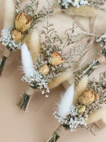12 Pcs Mini Dried Flower Bouquet, Fall Decor Homeand And Room Decor , Bridesmaid Proposal Flower Girl Gift Box,Boho Wedding Table Centerpieces,Small Dry Pampas Grass For Vase Decor, Tiny Dried Flowers For Birthday Cake Decor