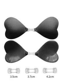 1 chiếc áo ngực dán không dây vô hình, hình trái tim, bằng silicon dành cho ngực nhỏ, nâng đỡ và tạo dáng, thích hợp cho váy hở lưng và váy cưới. - Nhiều màu - Xem 9