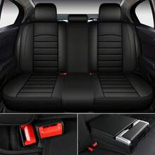 JDWBT Leather Car Seat Covers Full Set Universal, Fit For FIAT Panda, 500L, 500X, Tipo, Bravo, Linea, Stilo, Lancia Ypsilon, Adjustable Front Seats And Back, Automotive 5 Seat Covers All Season, Car Seat Protectors Airbag Compatible - 黑色 - 查看 3