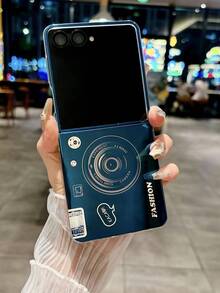 1pc Vintage Camera Strap Crossbody Case Compatible With Samsung Galaxy Z Flip7 Foldable Phone, Blue/Red - Multicolor - View 8