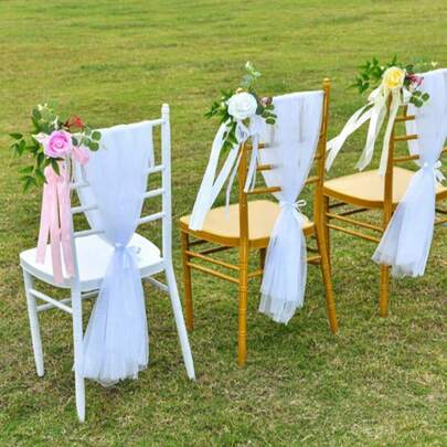 وردة زهور ظهر الكرسي، وردة مصنعة، ممرات الزفاف، كراسي ممر الزفاف، زخرفة ظهر الكرسي بالوردة المصنعة، ديكور نبيل وأنيق لمقاعد المقاعد، دعامات التصوير الفوتوغرافي للكرسي، ترتيب كرسي الزفاف الخارجي زهور ديكورية مناسبة للزفاف والاستقبال والعيد والعيد الحب والولائم وأعياد الميلاد والمناسبات الخاصة الأخرى