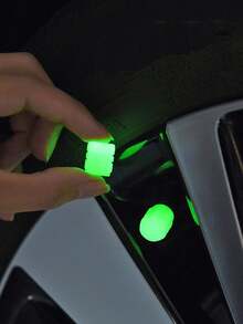 Luminous Tire Valve Caps, Glow In The Dark Valve Stem Covers For Cars, Motorcycles, Bicycles, Universal Fit - Green - View 3