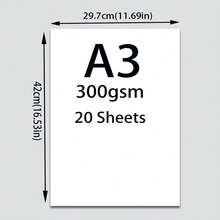 20 Sheets Thick Double-Sided Matte Cardboard White A4 (8.26*11.69 Inches) A3 (11.69*16.53 Inches) Printing Sketch Painting Colored Pencil Handmade DIY Thick Hard White Paper - White - View 16