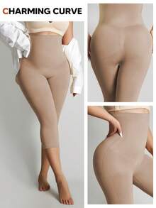 High-Waisted Comfy Leggings Butt Lift Tummy Control Thigh Slimmer Mid-Thigh Cropped Shapepants For Women