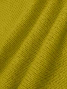 GLOURI Women's Sweater - Front Button Knit Top With Asymmetric Hem & Round Neck | Office To Weekend Pullover For Business Casual (Medium Stretch) - Mustard Yellow - View 6