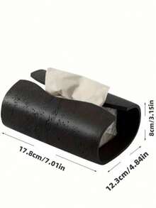 1pc Elegant Resin Rectangular Tissue Box Holder, 7.9" X 5.3" Arched Tissue Paper Dispenser Box, Faux Stone Design, Suitable For Home And Bathroom Decor, Bedroom And Living Room Tabletop Storage, Office Home Decoration - Multicolor - View 4